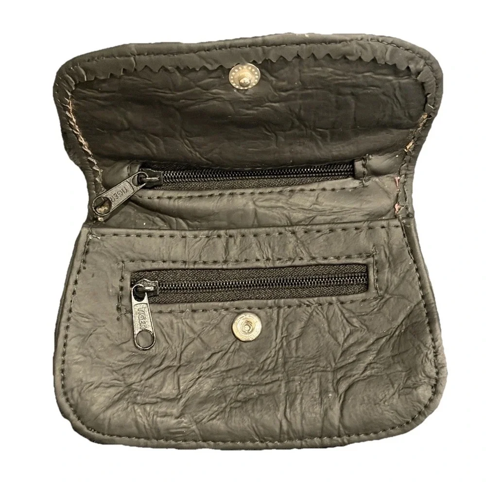 Dooney & Bourke All Weather Leather Small Black Purse Coin Wallet Pouch Vintage